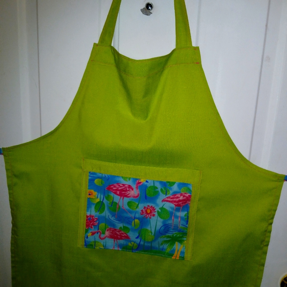 Linen Lime Green Apron